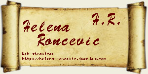 Helena Rončević vizit kartica